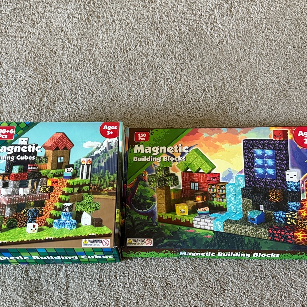 Magnetic Building Blocks Set - Green, Blue, Red